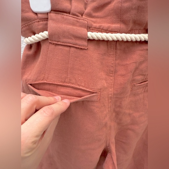 NWT Veronica Beard Karter Pleated Crop Cotton/Linen Pants in Mocha - Picture 14 of 15